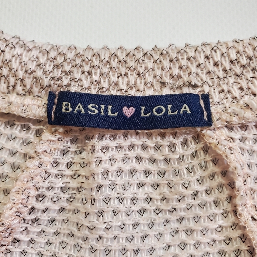 2455 * Basil Lola Lace Crochet Overlay Sleeveless Top Light Pink Blush Size M - Picture 3 of 9